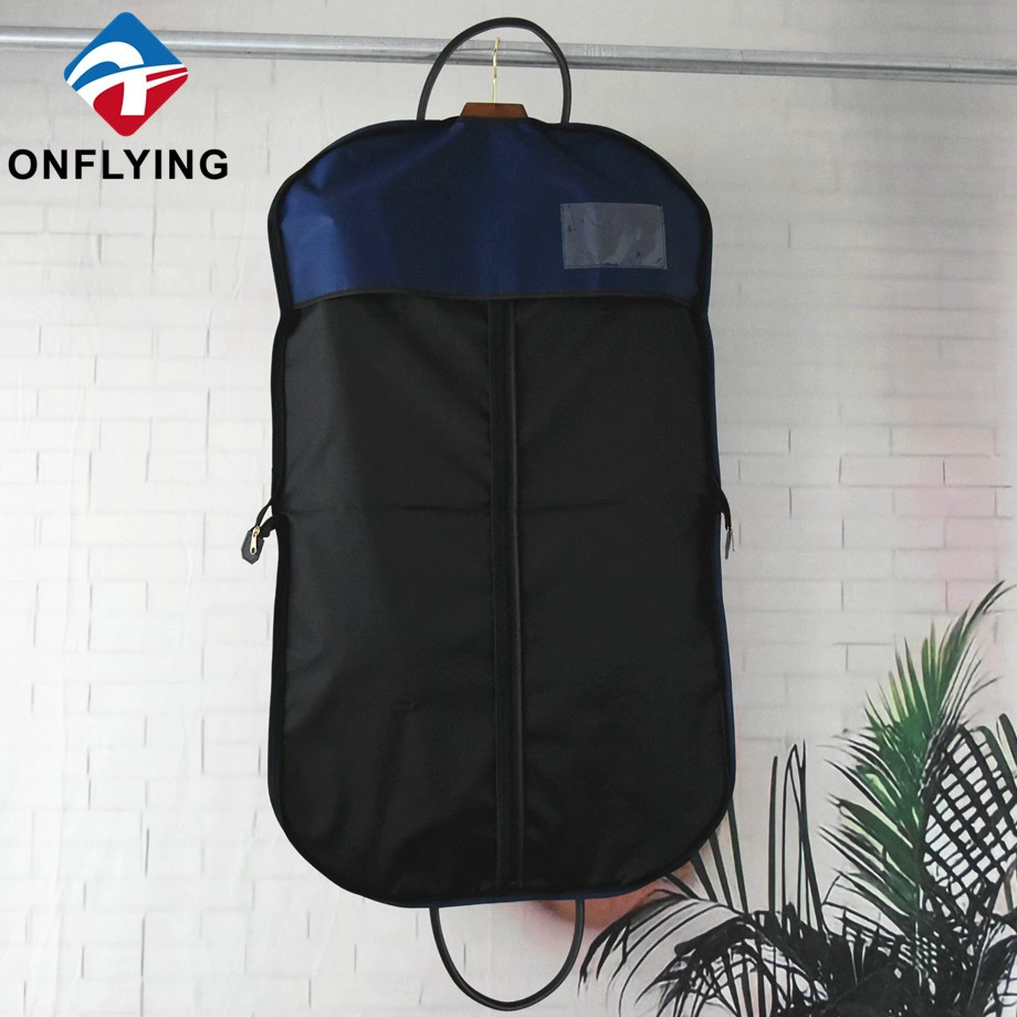 Portable Leather Handles Polyester Garment Suit Custom Logo Bag Factory China