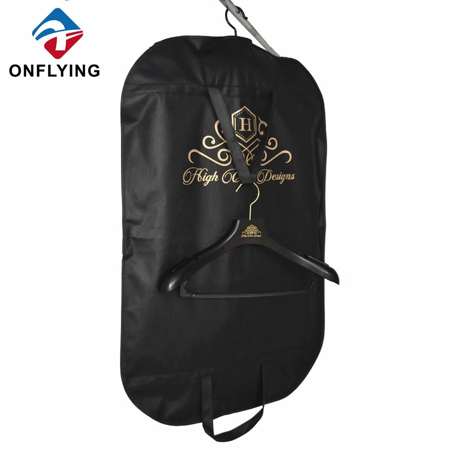 Luxury Custom Black Eco-friendly Non-Woven Garment Bag China Factory