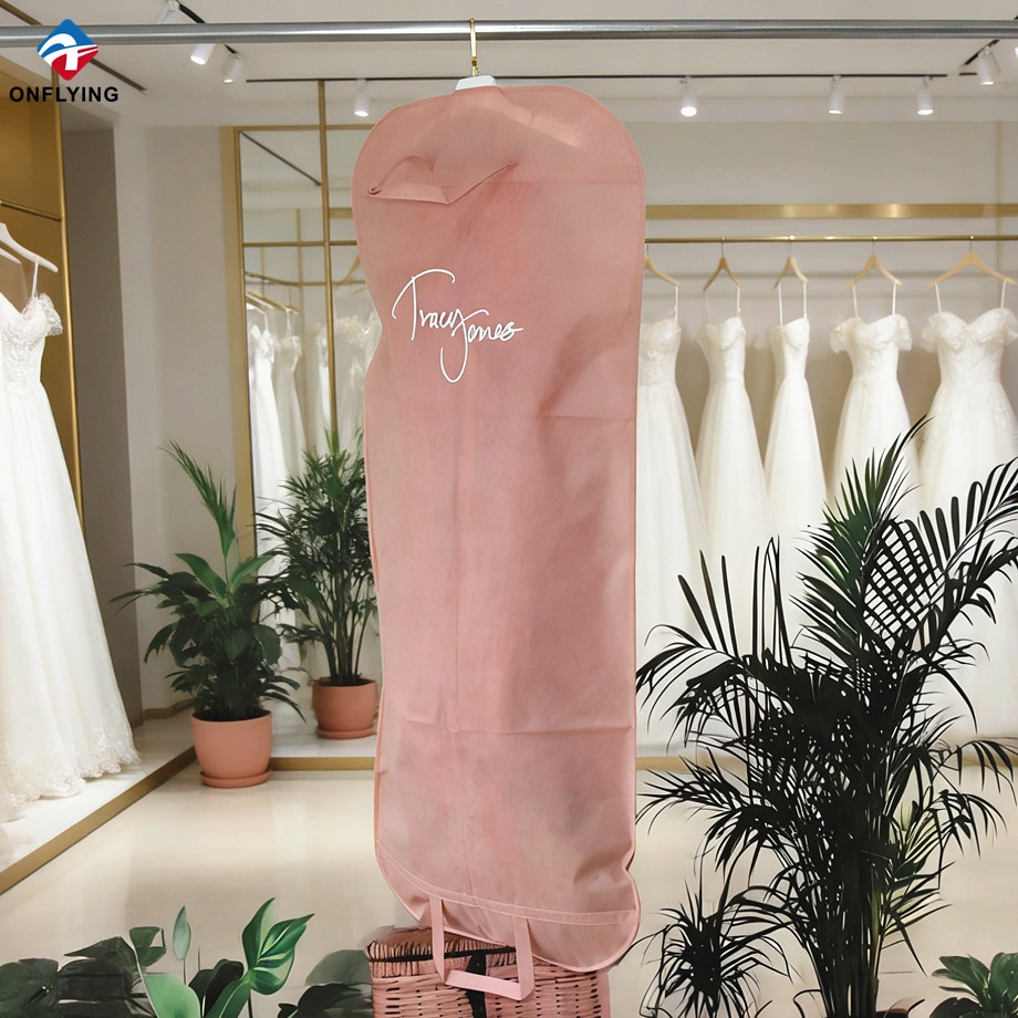 Dustproof Custom Private Aesthetic pink Wedding Dress bag Factory China