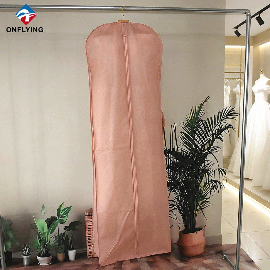 Explosive Models Non Woven Lady pink Wedding Garment Cover with Gusset Manufacturer China