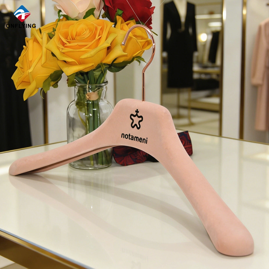 Elegant High-quality Custom Non Slip Velvet Clothes Hanger Factory China