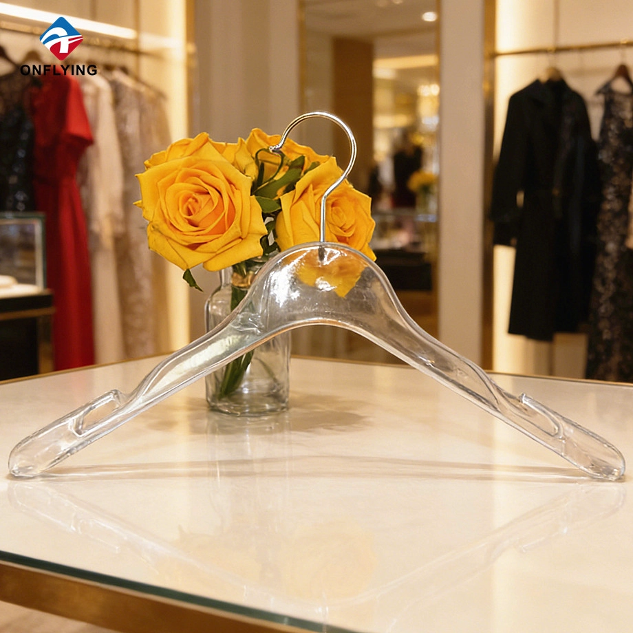 Hot-selling Lady Anti-slip Customized clear ABS Plastic Clothes Hanger with Hook Supplier China