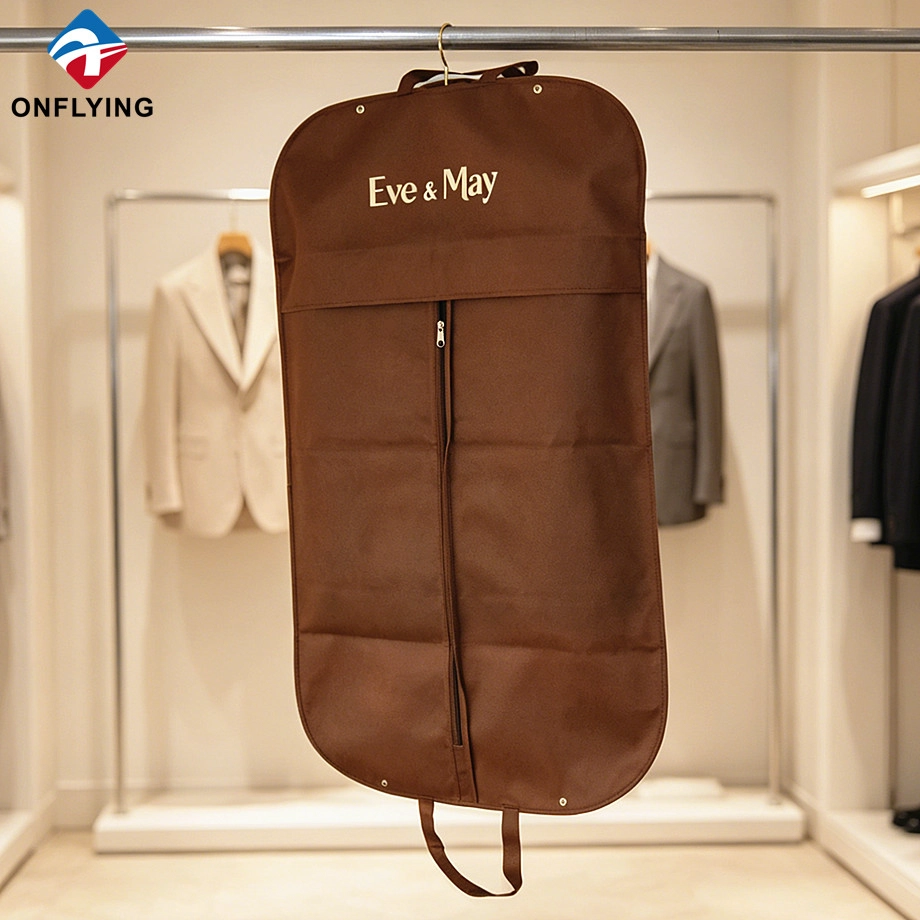 Bolsa masculina versátil e elegante e respirável para loja de roupas não tecidas com tampa contra poeira fábrica na China