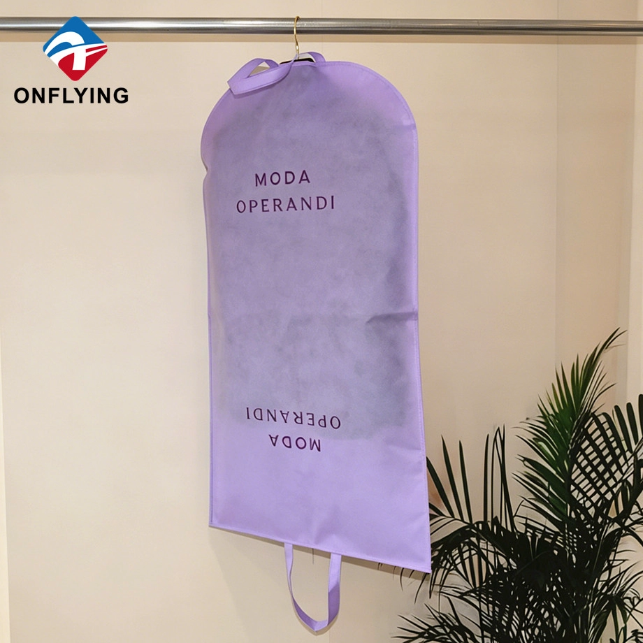 Tecido de alta qualidade alças fortes masculino personalizado roxo não tecido capa de armazenamento fábrica China