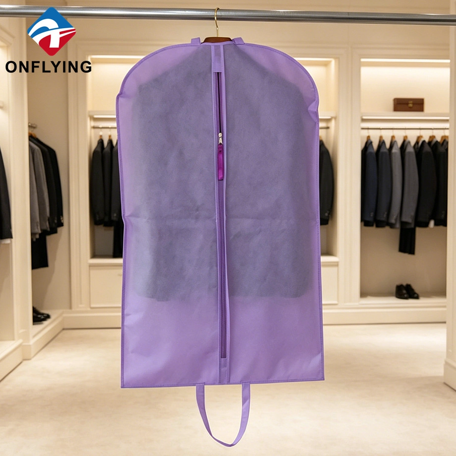 Tecido de alta qualidade alças fortes masculino personalizado roxo não tecido capa de armazenamento fábrica China