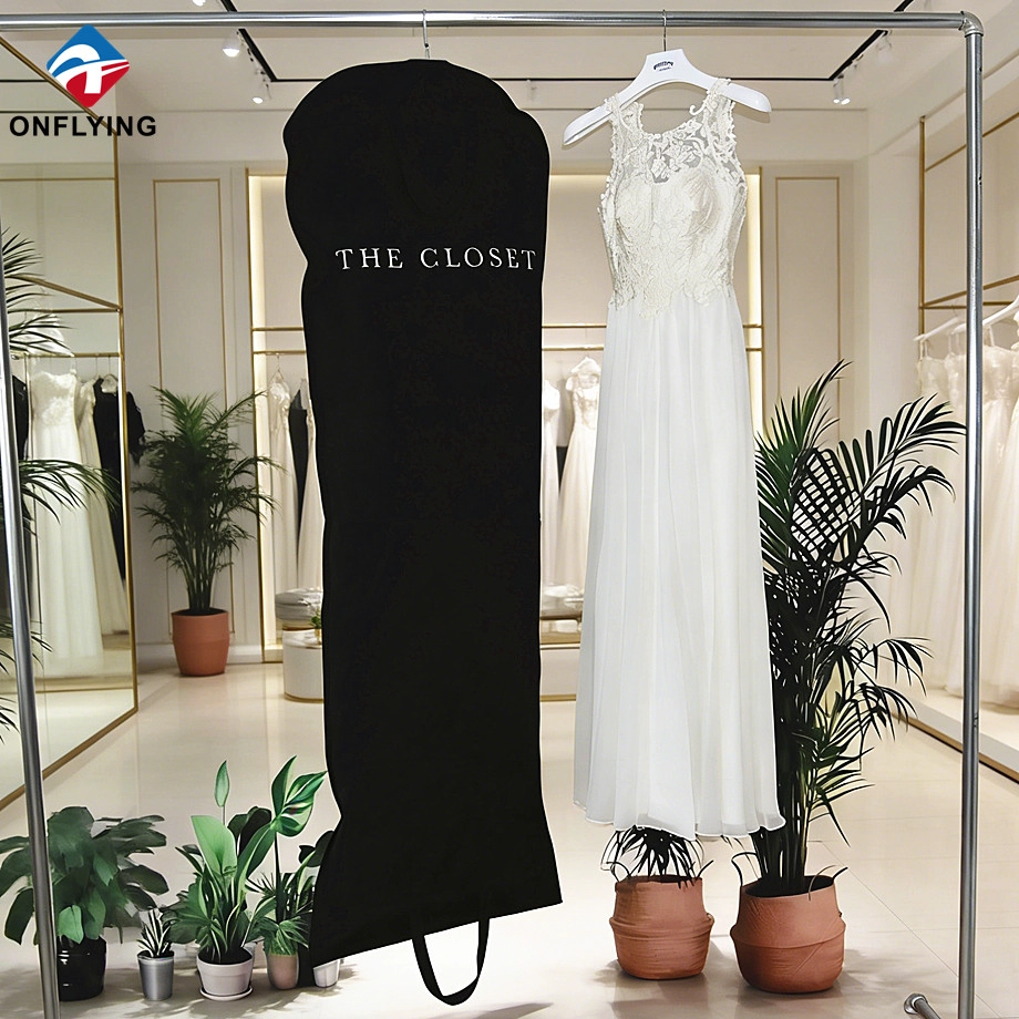 Dustproof Customized Bridal Gown Black Cotton Bride Cover with Gusset Manufacturer China - COPY - ko4gbr