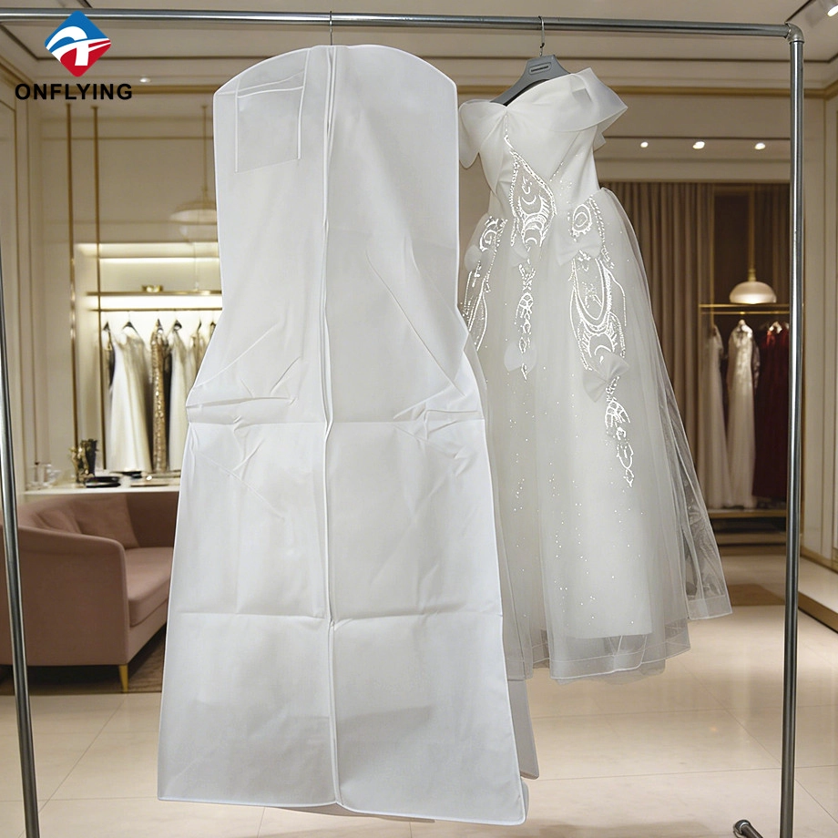 Breathable Dustproof Boutique extra Large Non Woven Dress Bridal Bag with Gusset Supplier China