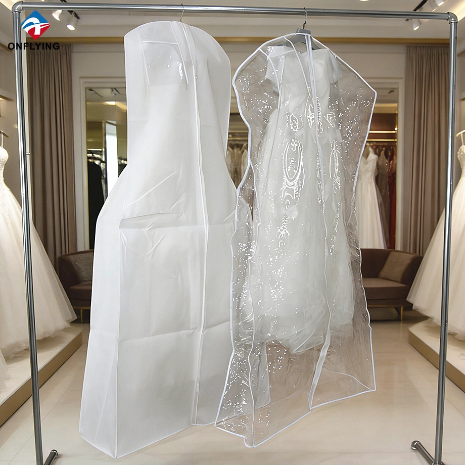 Breathable Dustproof Boutique extra Large Non Woven Dress Bridal Bag with Gusset Supplier China