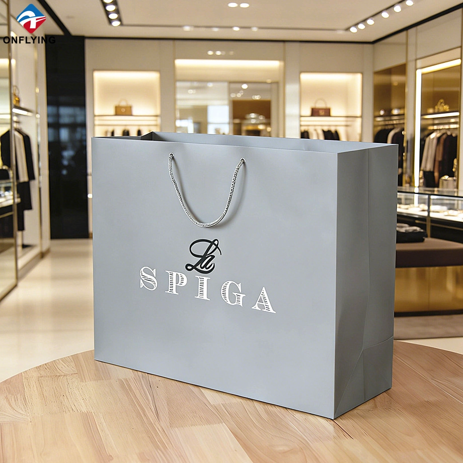 Luxury Environment Friendly Portable Custom Printed Shopping Paper Bag Supplier China