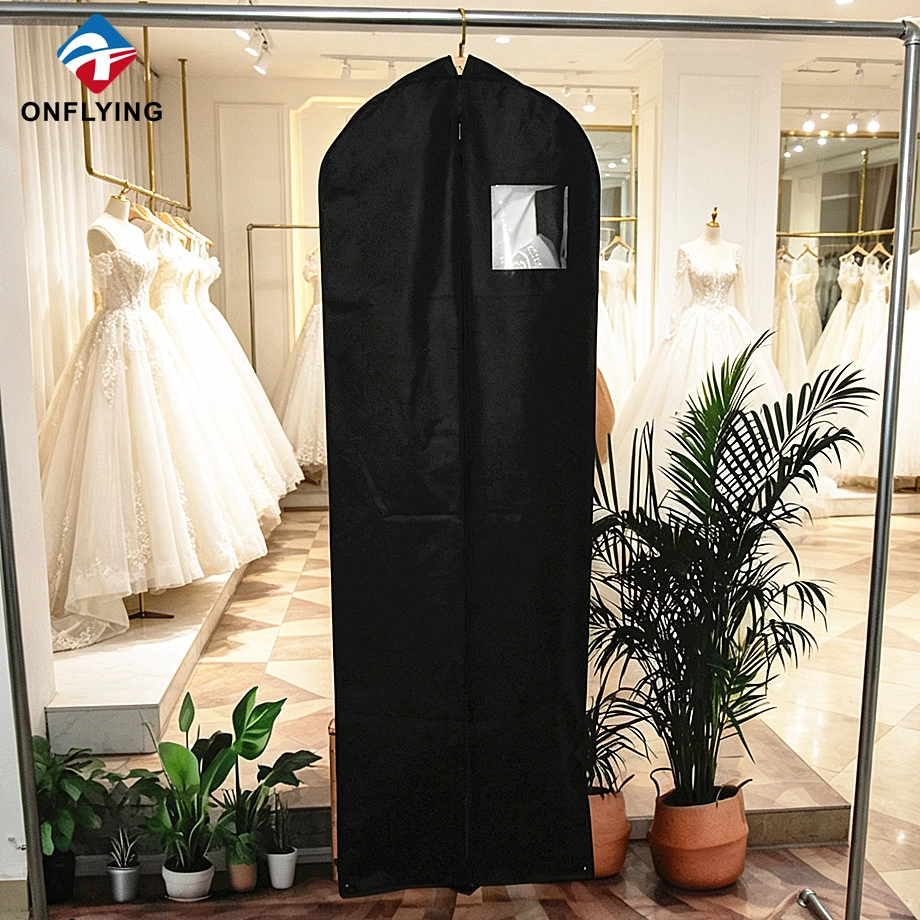 Vestido de novia de moda personalizado de lujo, vestido largo, cubierta no tejida antipolvo, proveedor China