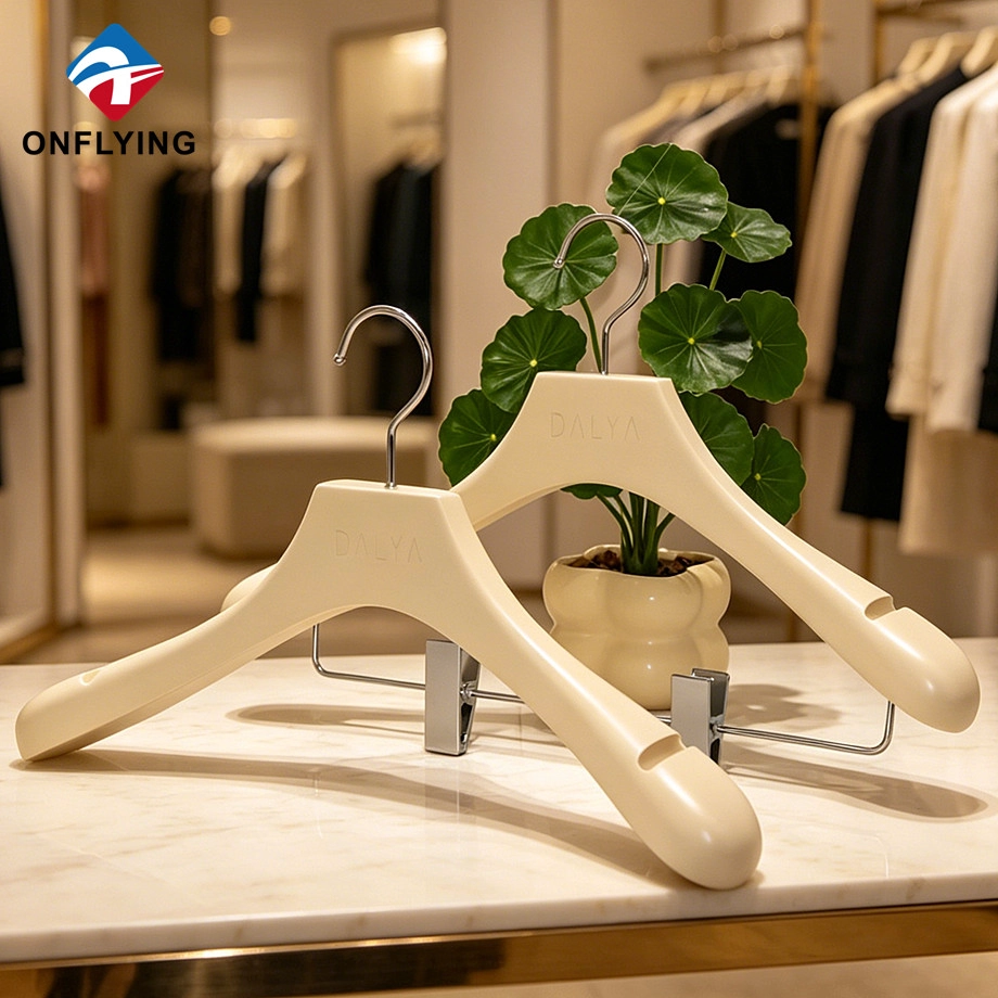 Elegant Sturdy Luxury Popular Bridal Store Non slip Dress Skirt Wooden Hanger Set Factory China - COPY - 4fgup6