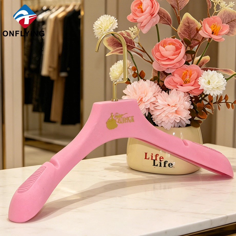 Velvet Flocked pink Hanger manufacturer