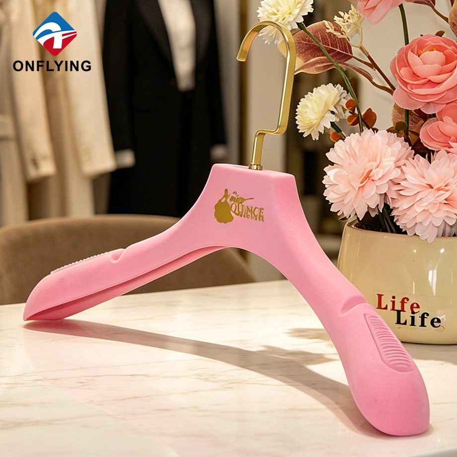 Velvet Flocked pink Hanger manufacturer