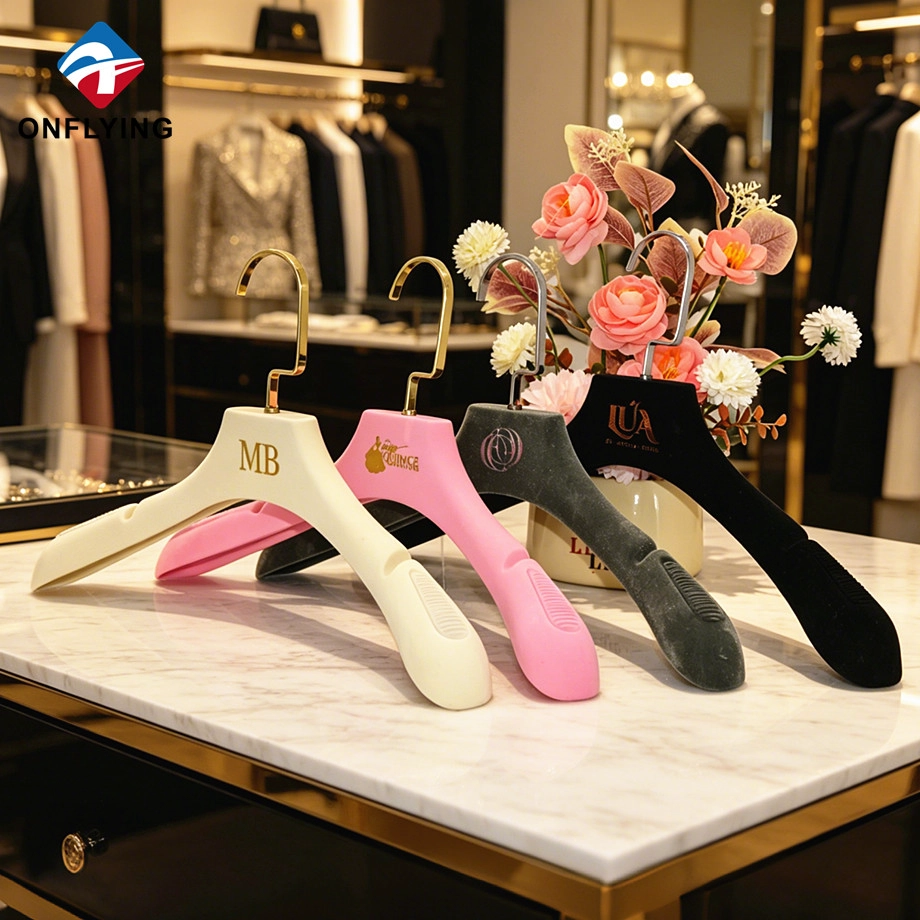 Flocked Velvet Hanger Set factory