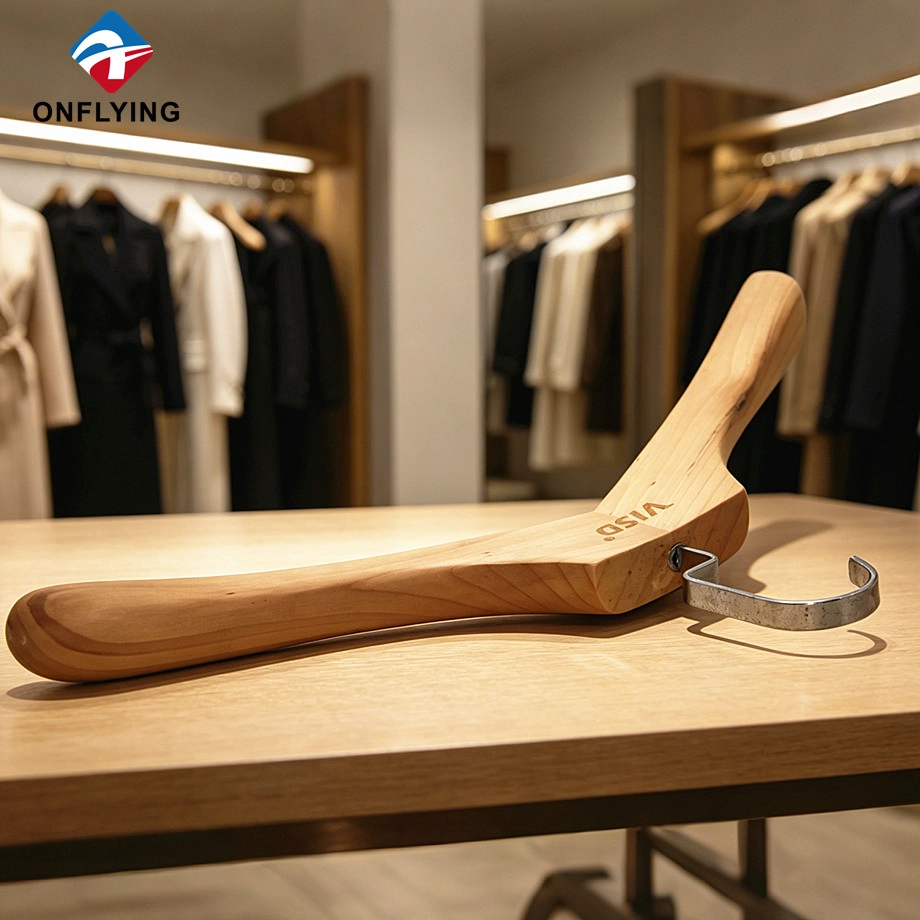 China Solid Wooden Clothes Hanger