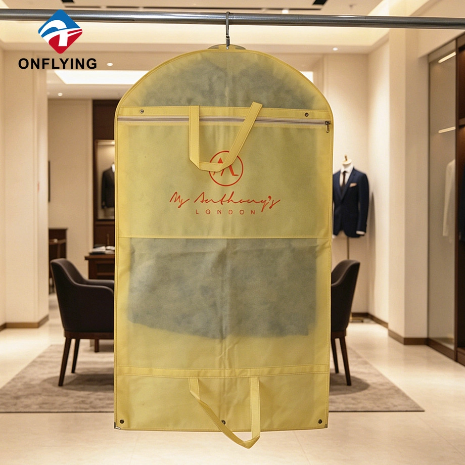 China High-end New Brand Custom Big Pocket Suit Dust Garment Package Bag with Gusset Supplier China manufacturer