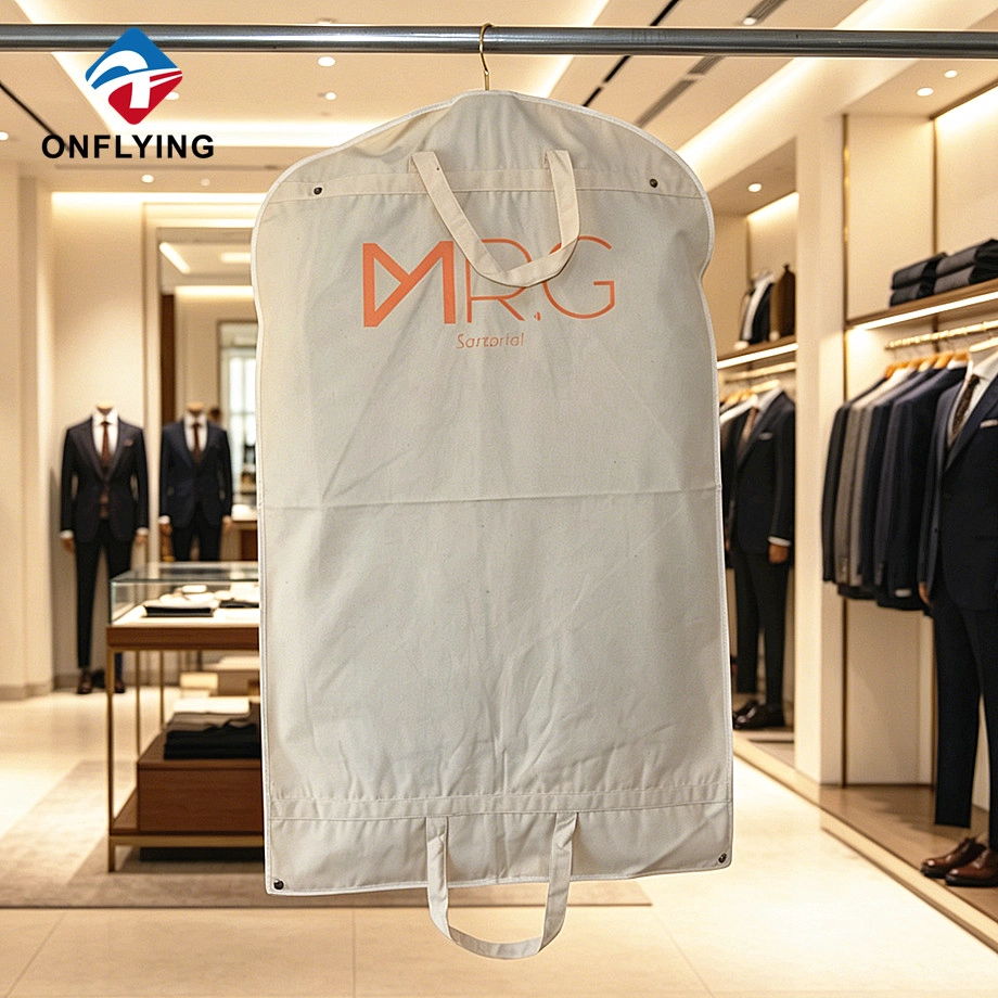 China Elegant Luxurious Fabric Garment Dust Natural Cotton Cover Custom logo Sizes Factory China manufacturer