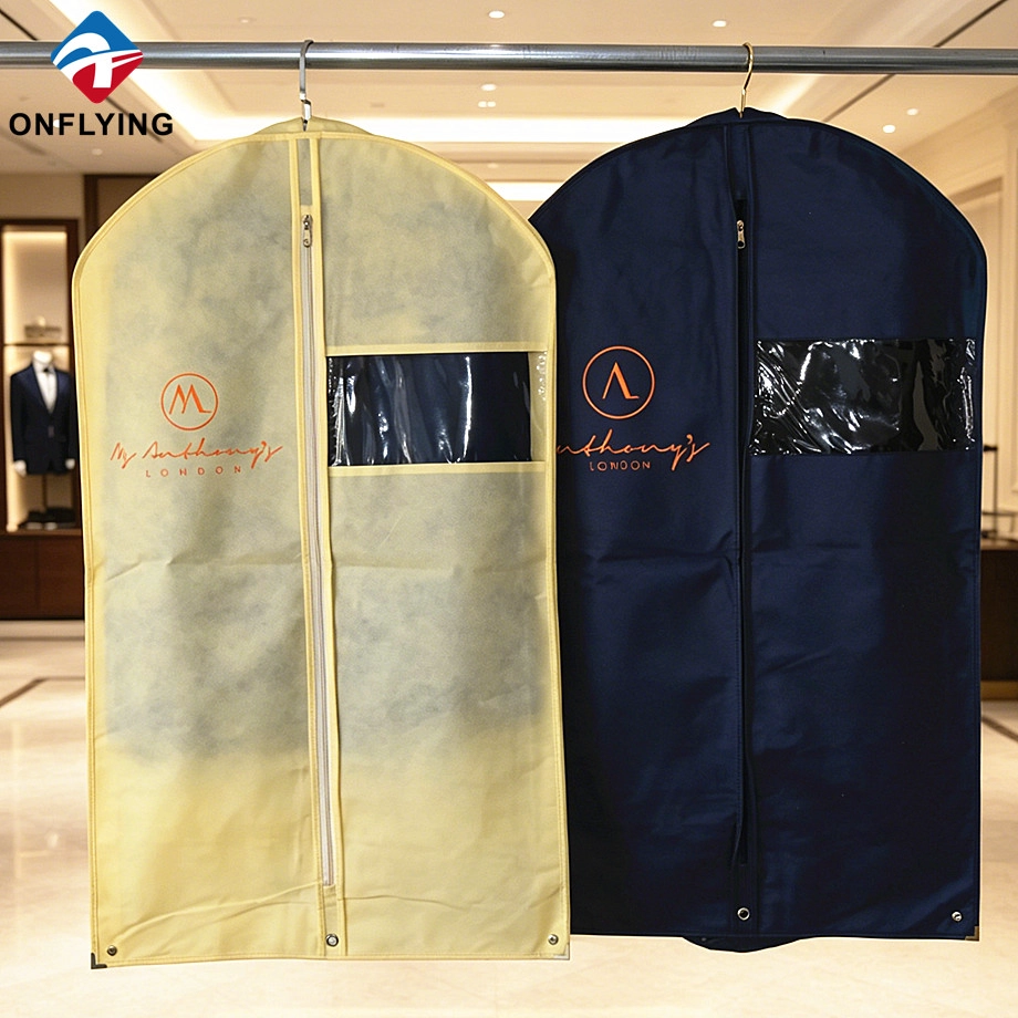 Breathable Fabric Yellow Deep Blue Formal Suit Shop Suit Dust Non Woven Bag Set Factory China