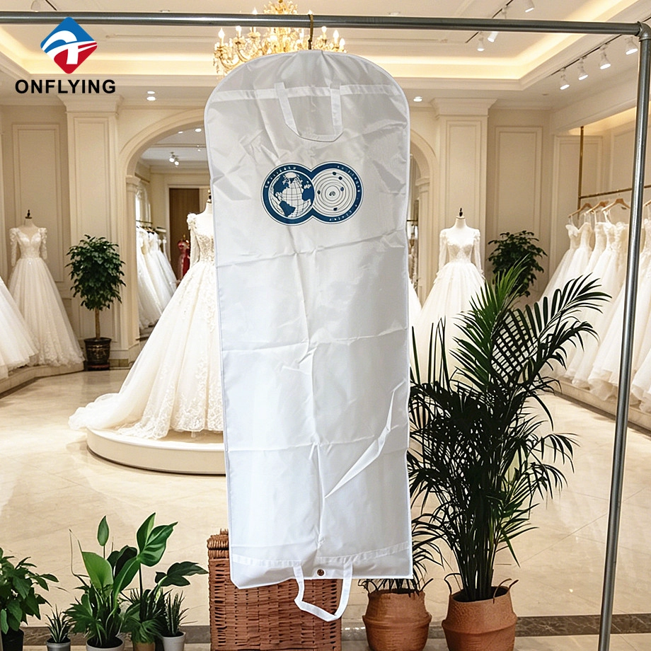 China Elegante tragbare wasserdichte Aufbewahrungstasche aus weißem Polyester mit Öse, Fabrik China Hersteller