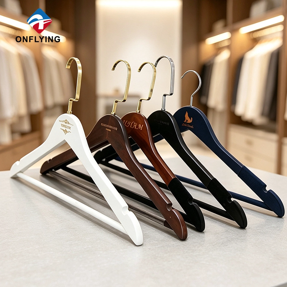 Practical Aesthetic Customized Engraved logo Brown Wooden Shirt Hanger Manufacturer China - COPY - 7mupl8