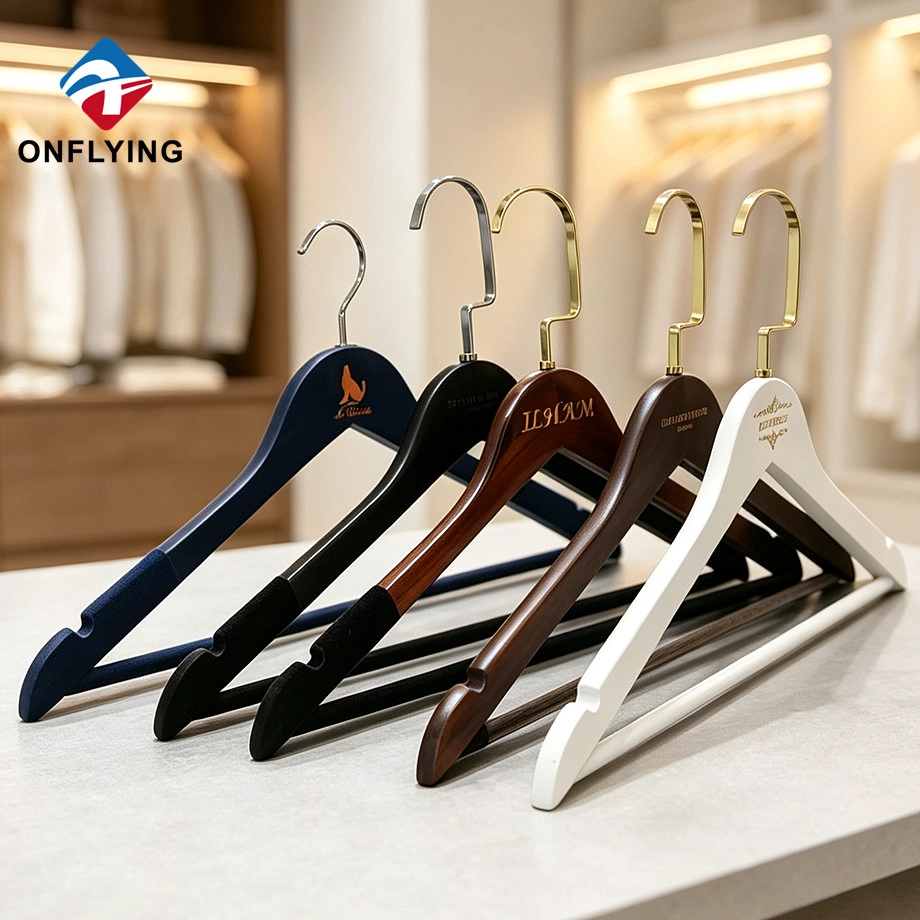 Premium Shirt Wood Hanger Set manufacturer