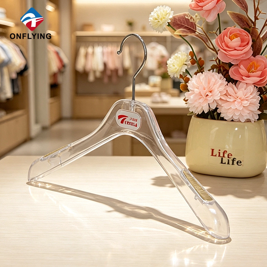 Premium Durable Dresses Anti-slip Shoulder Garment Sturdy Plastic clear Hanger Factory China