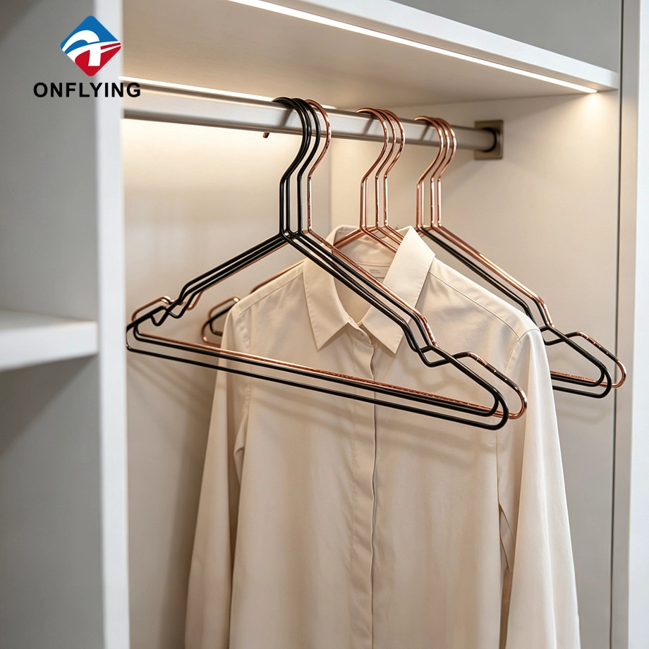 Premium Metal Wire Hangers: ONFLYING Launches Stylish Gold, Rose Gold & Black Garment Hangers