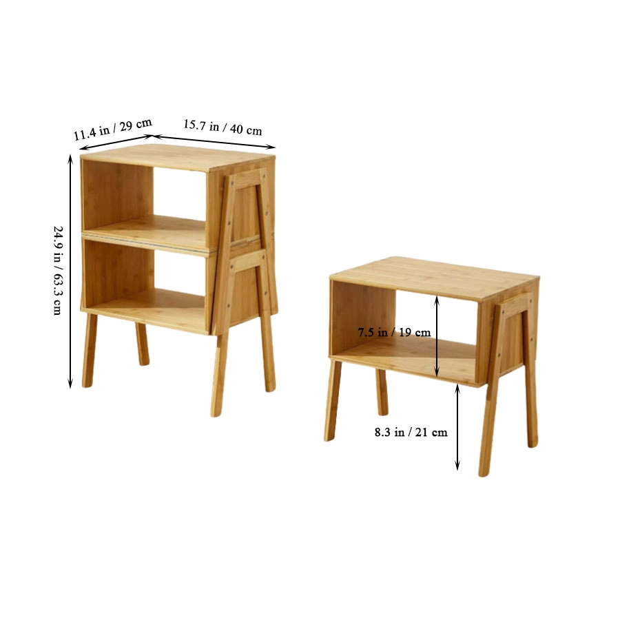 Großhandel Bambus -stapelbarer Nachttisch, Wood Wohnzimmer Endtische