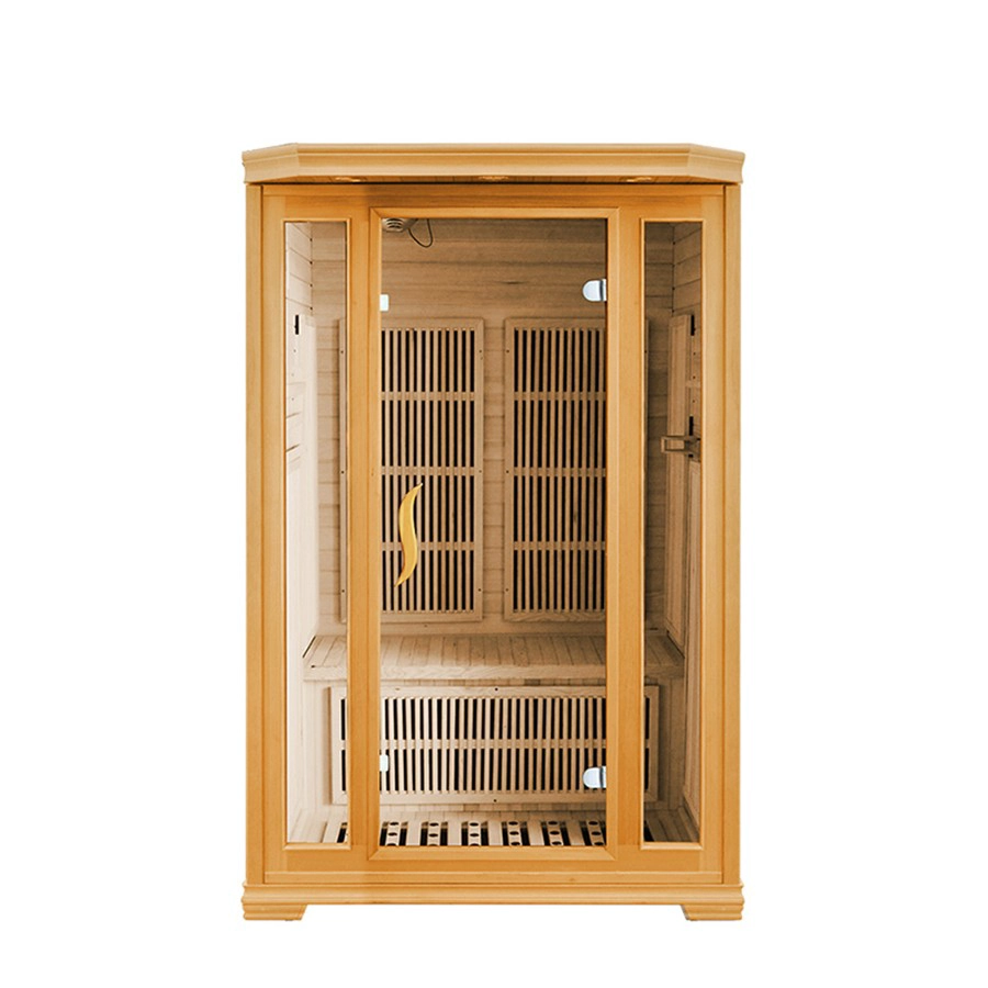 Factory Custom Wooden Indoor Canadian Hemlock Infrared Sauna Room with Foot Massage