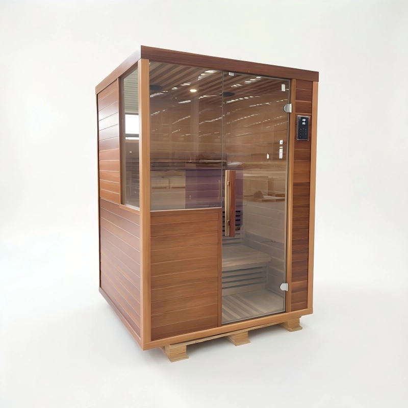 Luxury Indoor Glass Sauna Room 2 Person Modern Home Sauna Cabin for Bathroom Gym