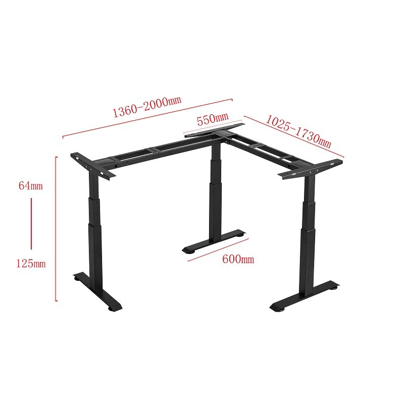 OEM of large-desktop, three-legged, height-adjustable desks in China