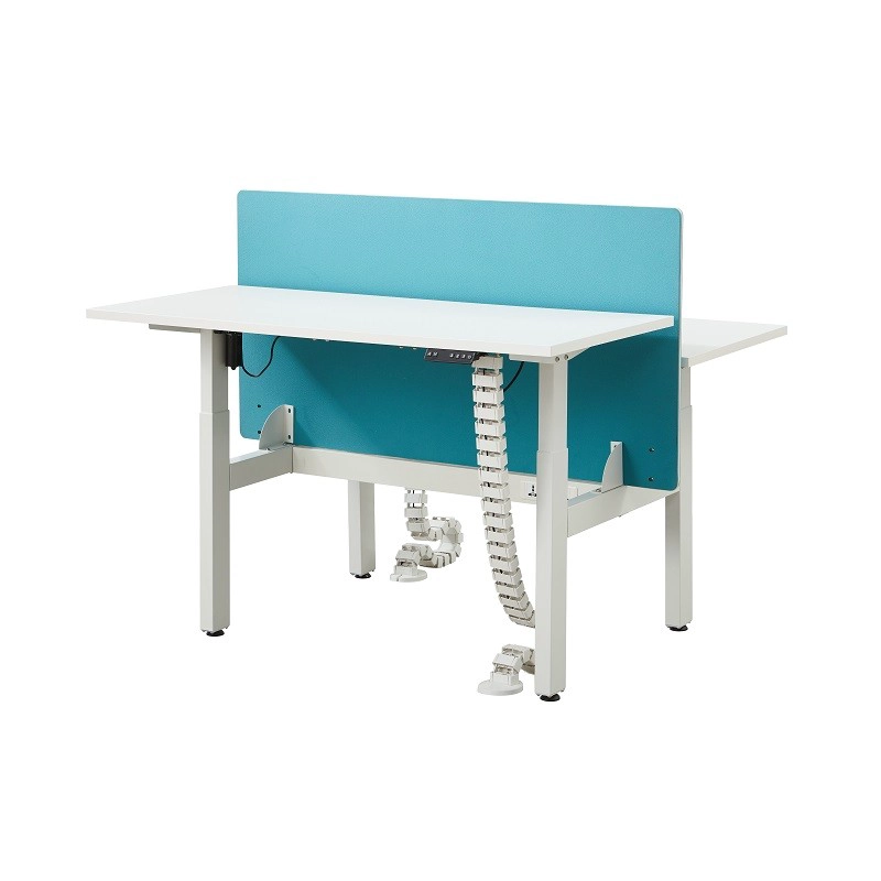 OEM double ergonomic height-adjustable desk with partition