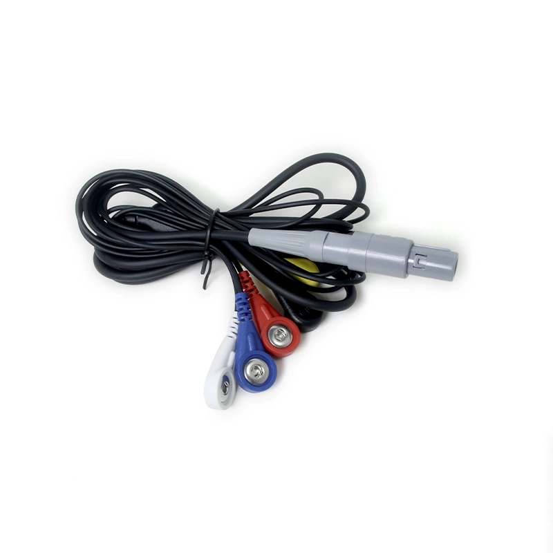 China 6-poliges LEMO-kompatibles 5-adriges 3,5-mm-Schnappelektrodenkabel mit Buchse Hersteller
