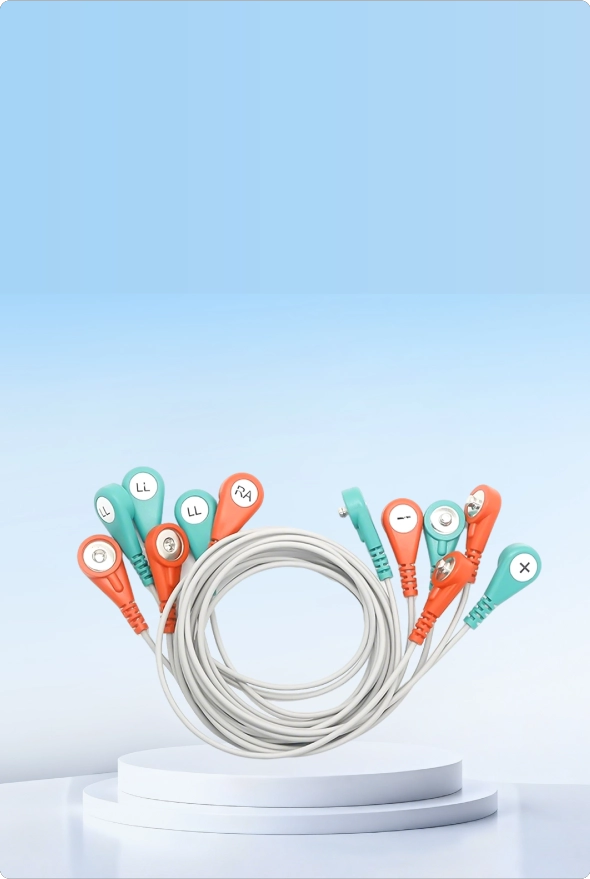 China Abgeschirmtes 4,0-mm-Stecker-zu-Stecker-EKG-TENS-Elektrodenkabel mit Schnappverschluss Hersteller