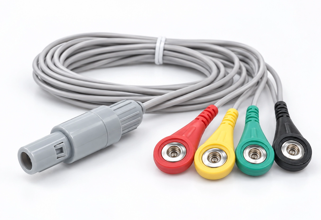 4-poliges LEMO-kompatibles 3-adriges 4,0-mm-EKG-Buchsen-Schnappkabel