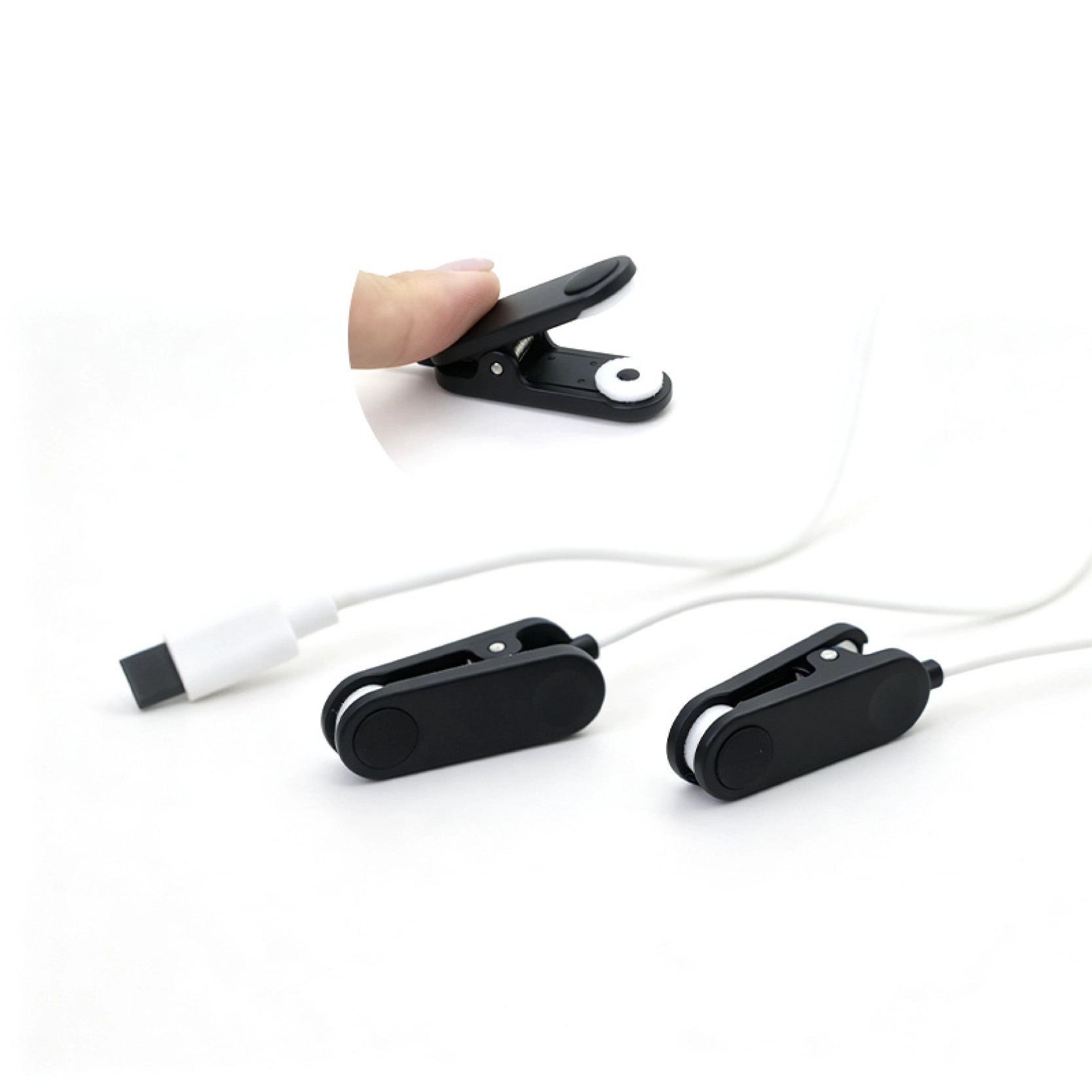 中国 USB Type-C 公头转双 ABS 耳夹电极电缆，1m 白色 制造商