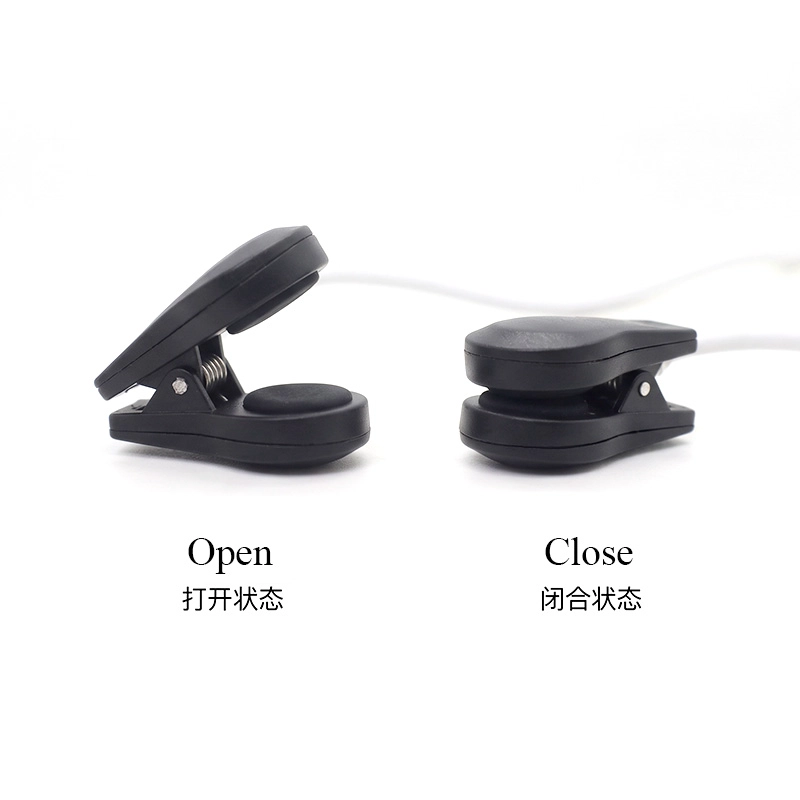 中国 DC 2.35mm 安全オスプラグ - イヤークリップ電極ケーブル、ケーブルクリップ付き、1.2m グレーシリコン メーカー