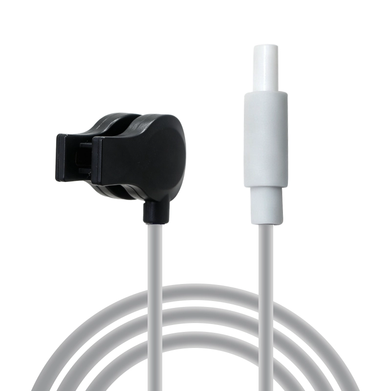 中国 DC 2.35mm 安全オスプラグ - イヤークリップ電極ケーブル、ケーブルクリップ付き、1.2m グレーシリコン メーカー