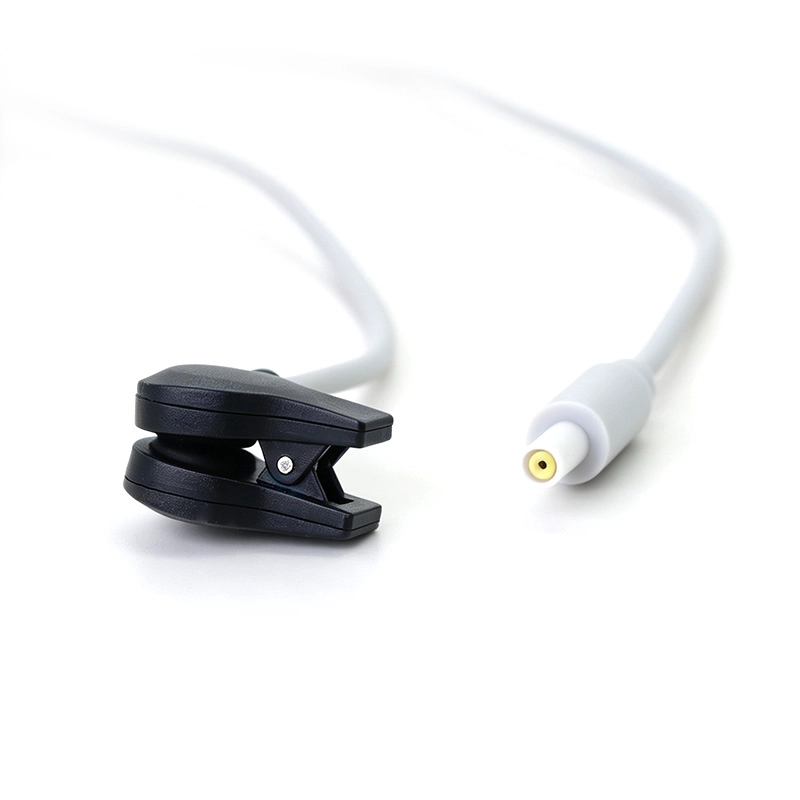 中国 DC 2.35mm 安全オスプラグ - イヤークリップ電極ケーブル、ケーブルクリップ付き、1.2m グレーシリコン メーカー