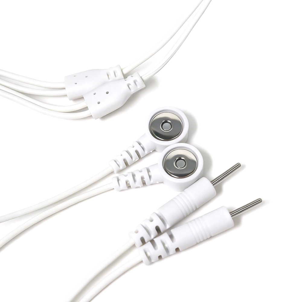 Çin DIN 5-Pin Erkek - Çift 3,5 mm Manyetik Dişi Geçmeli ve Çift 2,0 mm Elektrot Pin Kablosu üretici firma