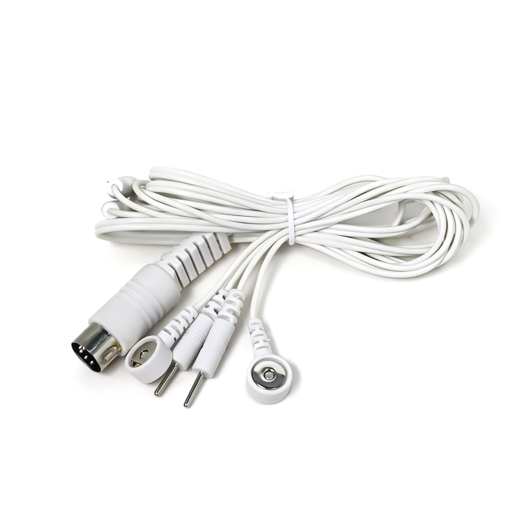 Çin DIN 5-Pin Erkek - Çift 3,5 mm Manyetik Dişi Geçmeli ve Çift 2,0 mm Elektrot Pin Kablosu üretici firma
