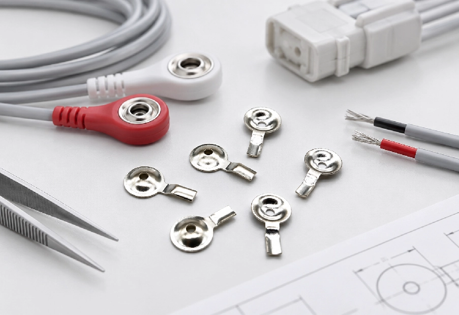 10 mm reine Silberscheiben-EEG-Elektrode mit Kabelbefestigungslasche