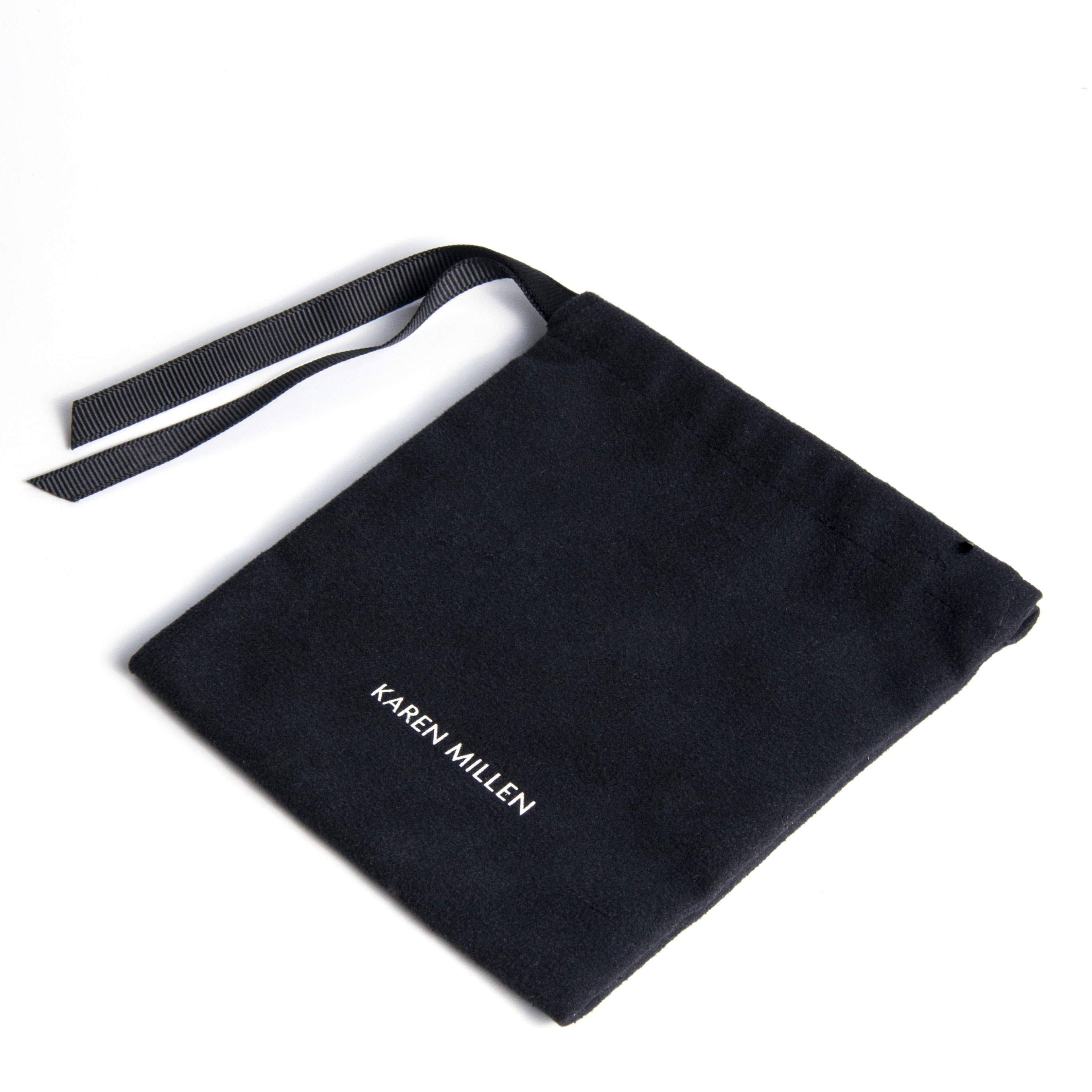 China Black suede pouch jewelry packaging pouch bag with ribbon string closure manufacturer