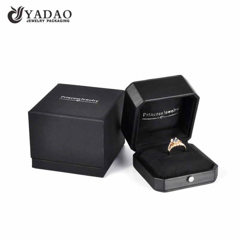 FANAI élégante boîte de bracelet de collier de bague de diamant de luxe en cuir noir