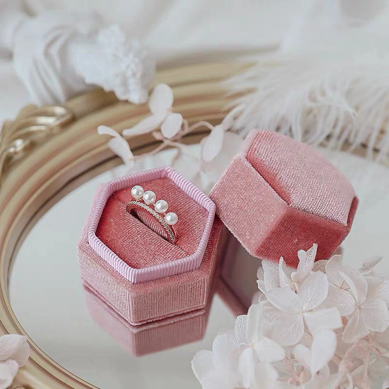 Kina FANAI elegant pink smykkeskrin fløjlsringæske fabrikant