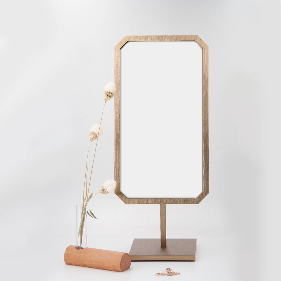 China Ins style wooden mirror jewelry Makeup Mirror can foldable storage manufacturer