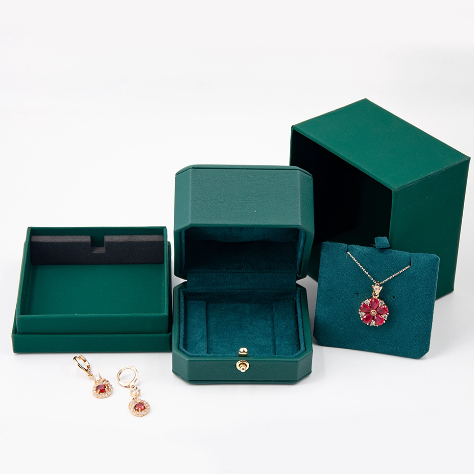 luxury snap packaging box jewelry packaging box xmas gift box in green color wih button closure