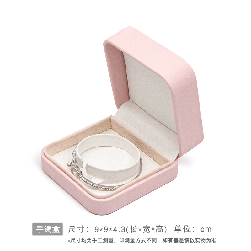 Set kotak perhiasan kulit Pink high-ed dengan kotak gelang kalung anting cincin