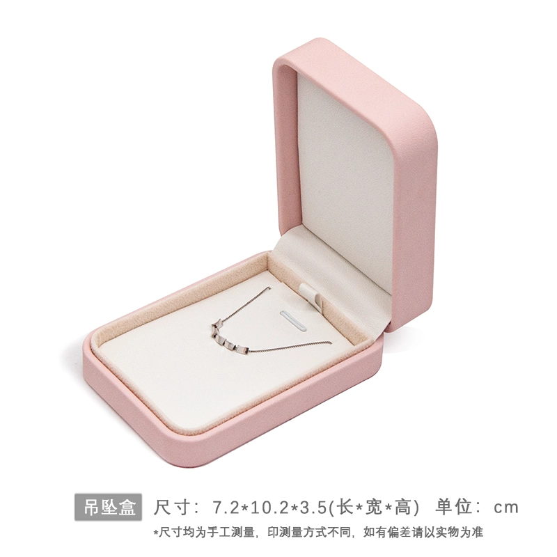 Set kotak perhiasan kulit Pink high-ed dengan kotak gelang kalung anting cincin