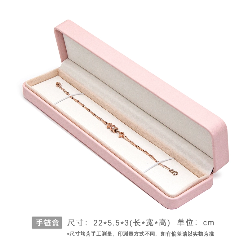 Set kotak perhiasan kulit Pink high-ed dengan kotak gelang kalung anting cincin
